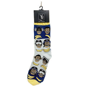 Yo Sox Socks Crew Men Women Gorilla Headphones Banana Goggles Cigar NWT NEW